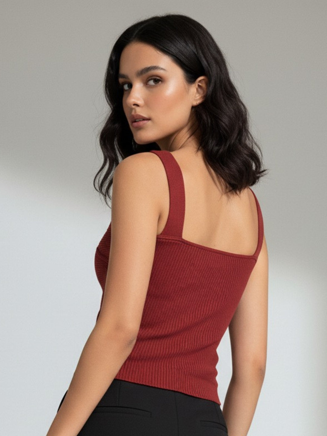 Wine Wrap Flat Knit Tank