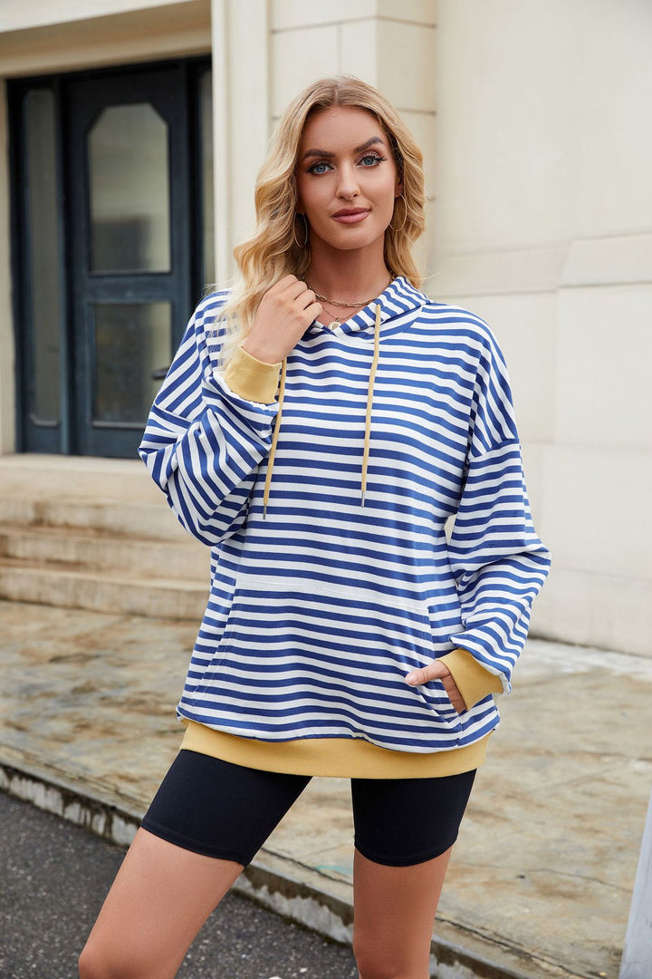 Blue Full Sleeve V Neck Top