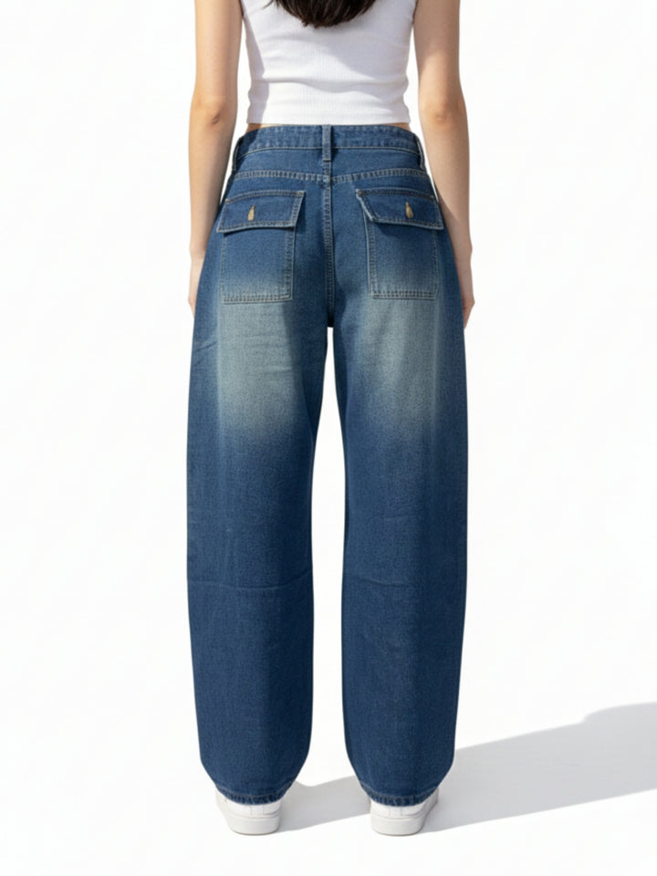 Light Blue High Waist Wide Leg Jeans