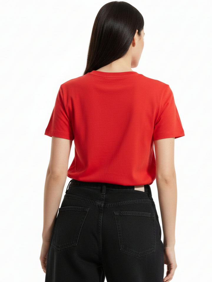 Red Short Sleeves Crew Neck T-Shirt