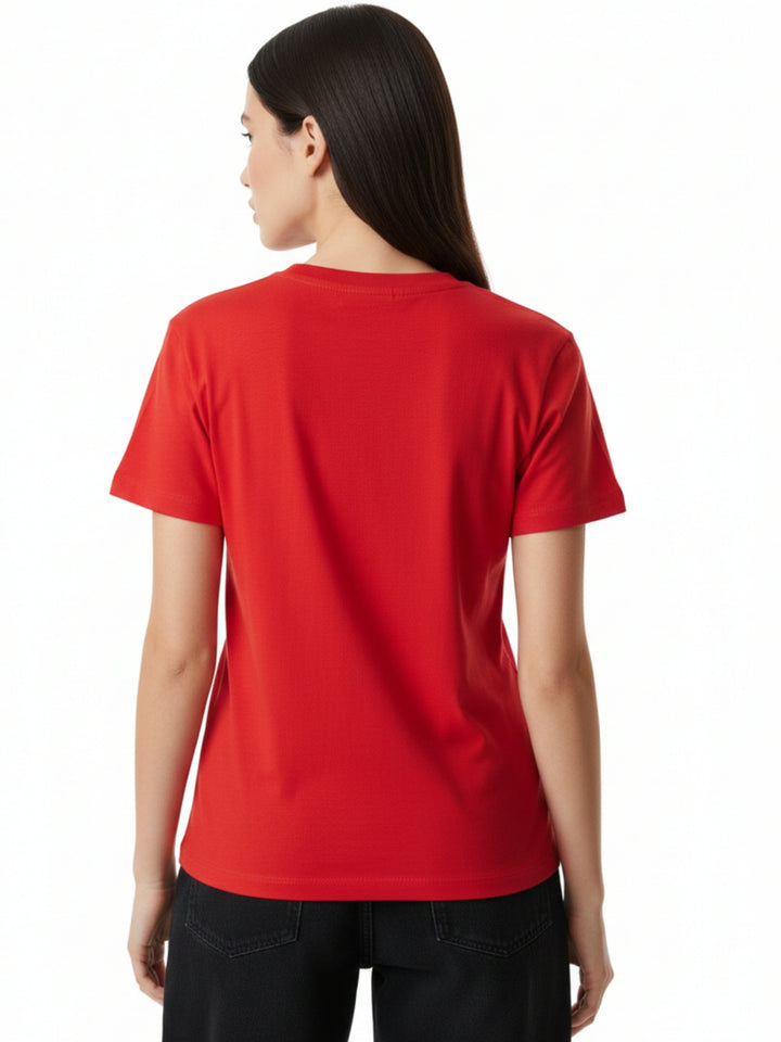 Red Short Sleeves Crew Neck T-Shirt