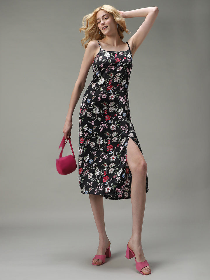 Multi Side Slit Satin Dress