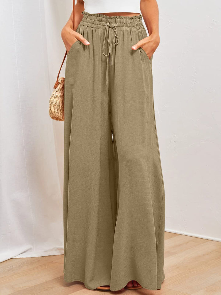 Khaki Full Sleeve Flared Pant