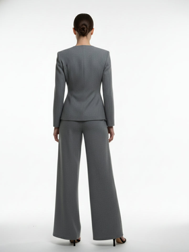 Grey Suit And Pant Co-Ord Set
