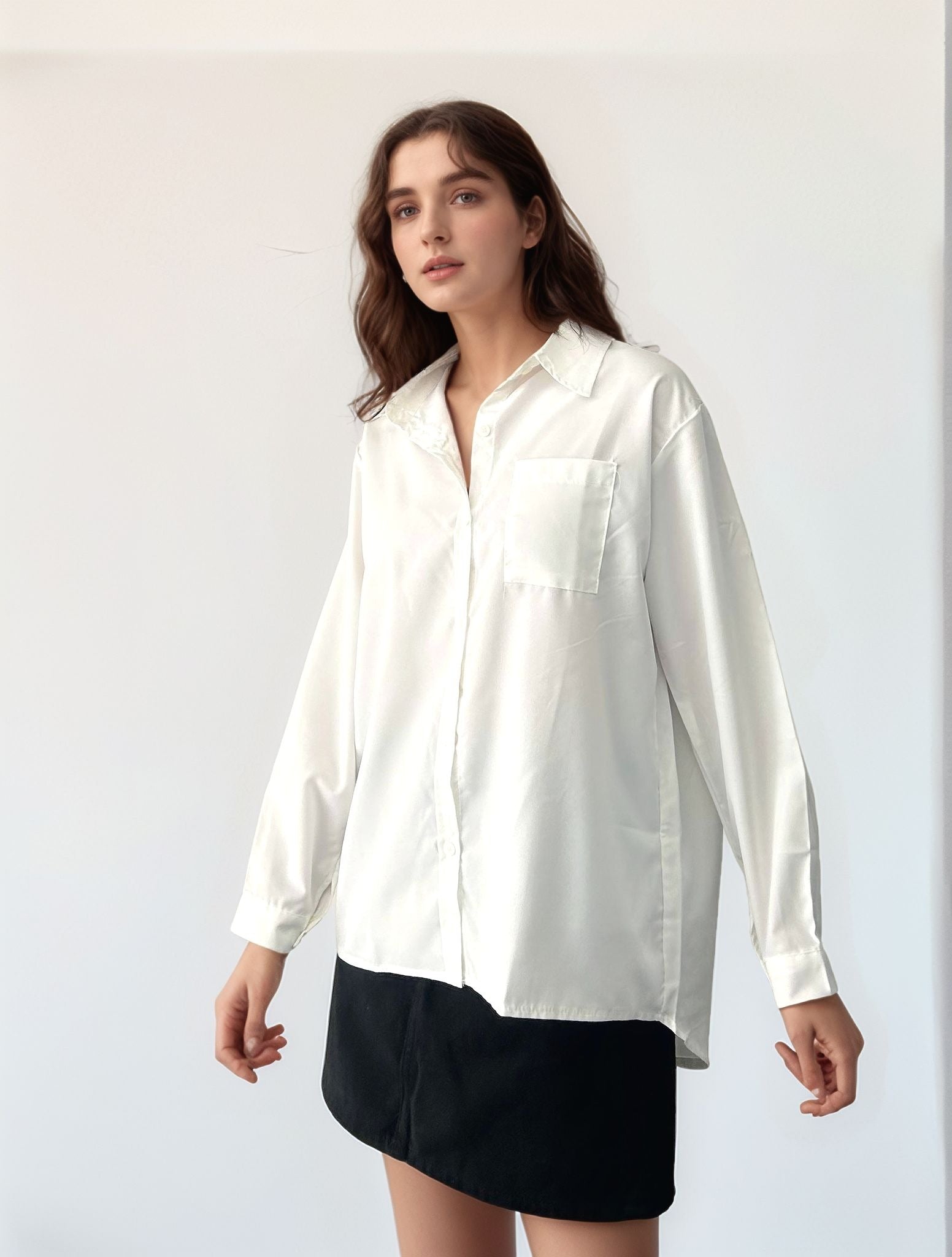 White Oversized Poplin Shirt