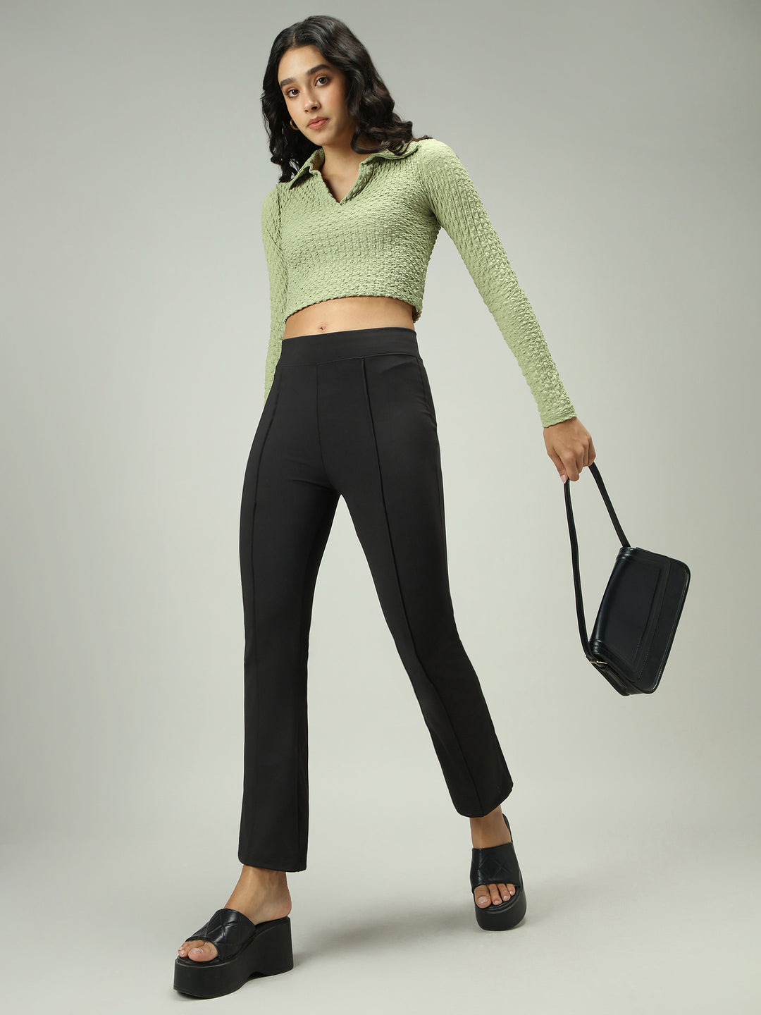 Black Fitted Flared Leggings