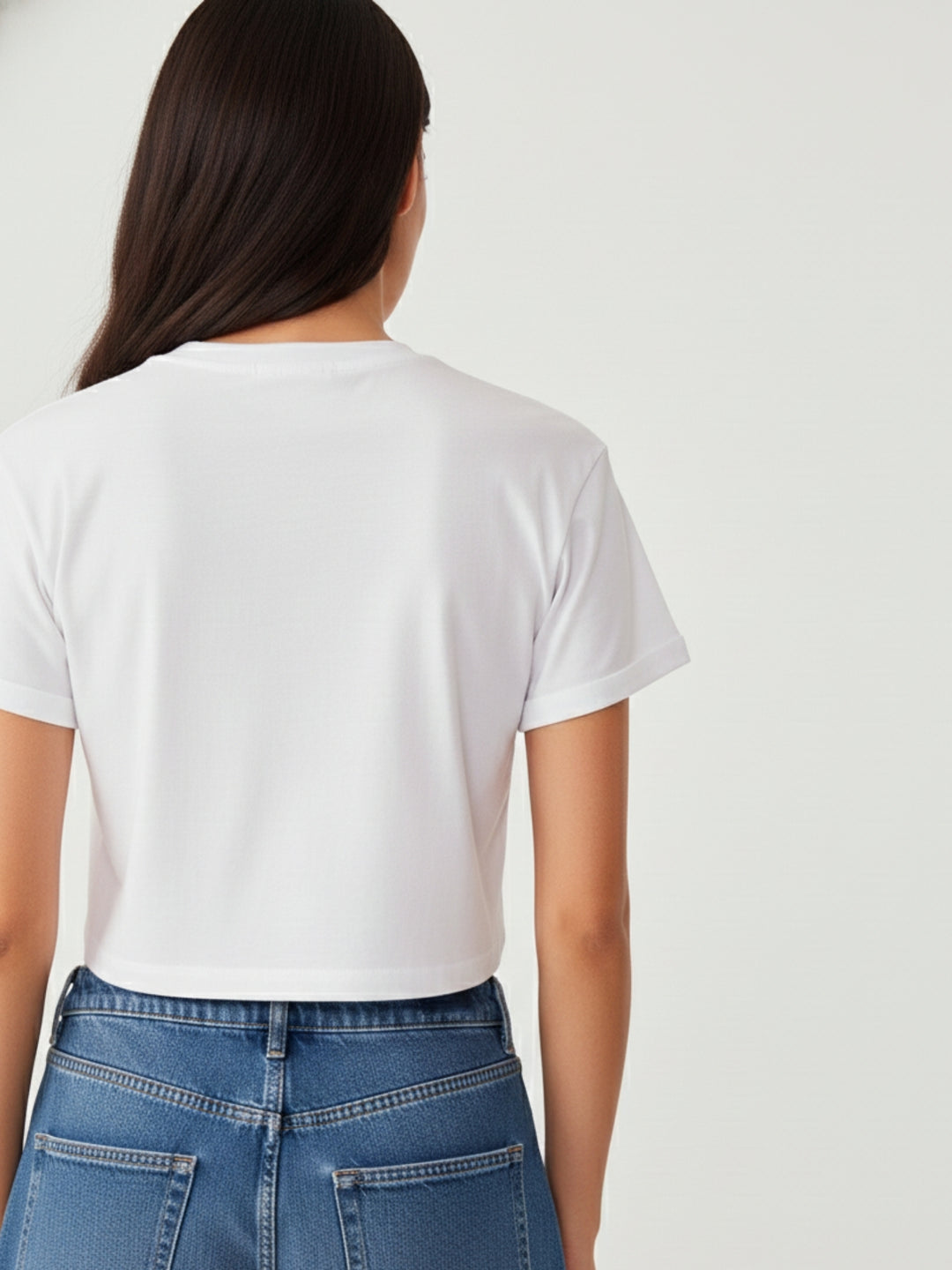 White Cropped Boxy T-Shirt With Graphic