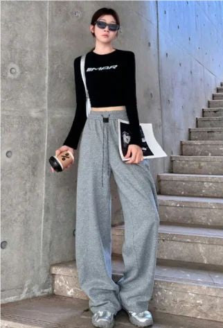 Grey Solid High Waist Jogger