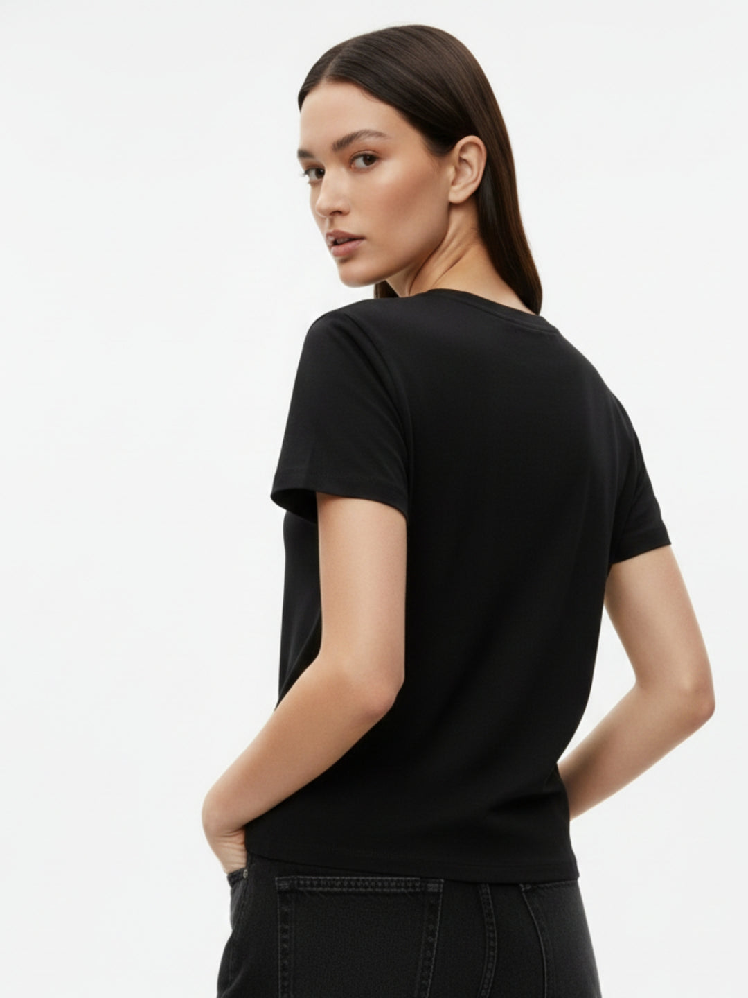 Black Short Sleeves Crew Neck T-Shirt