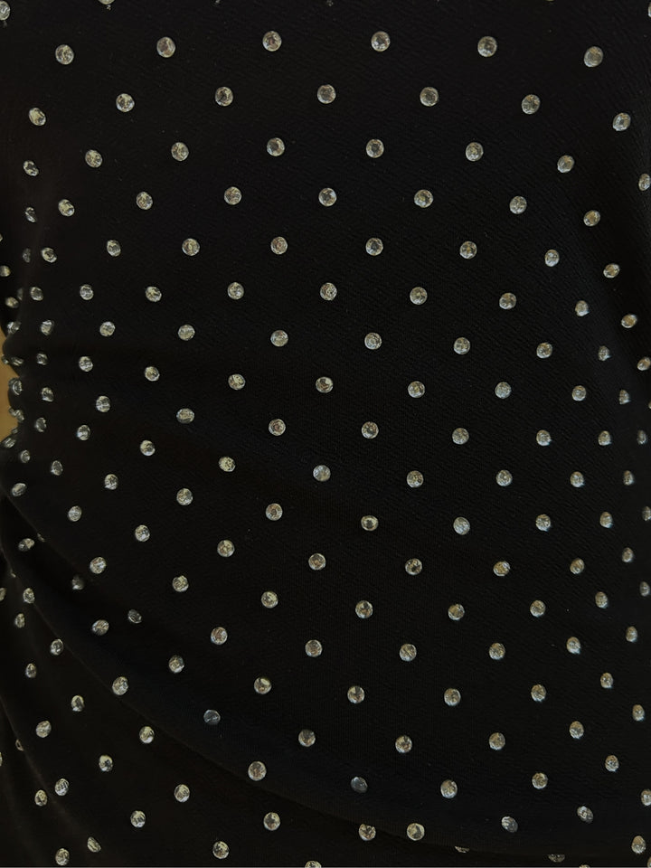 Black Asymmetric Embellished Top