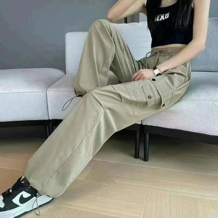 Grey Parachute Cargo Pants