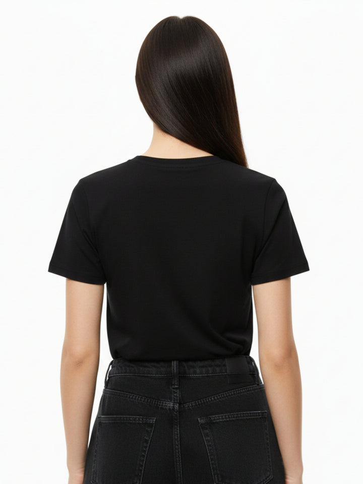 Black Regular Fit Graphic Tshirt