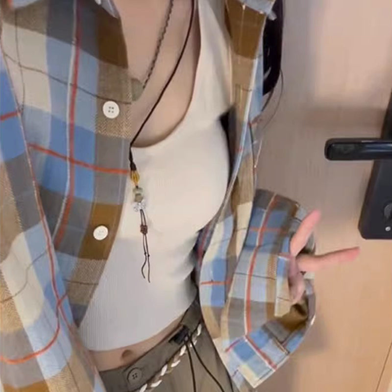 Multi Cheeckered Flanel Long Line Shirt
