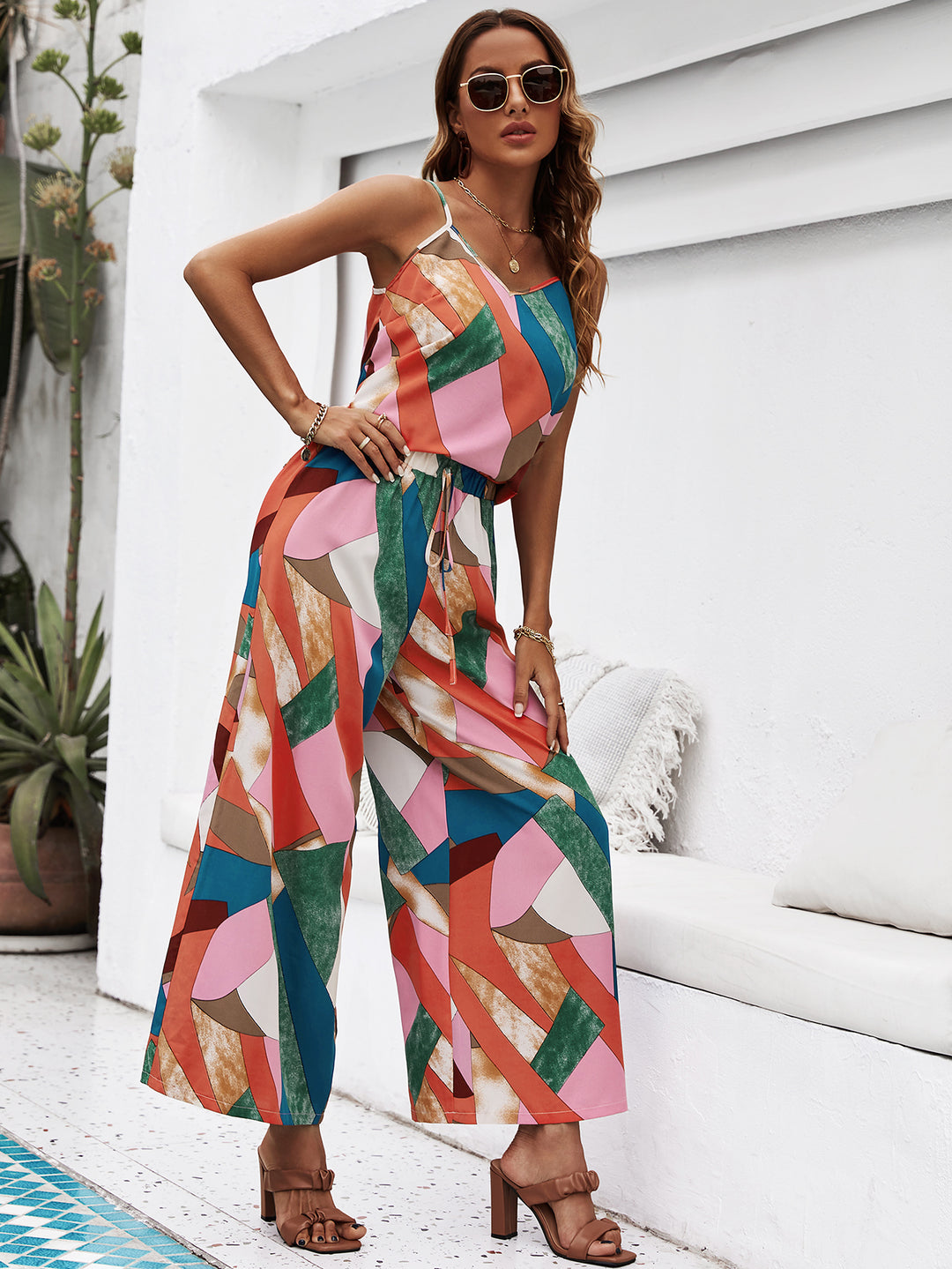 Teal Abstract Print Co-Ord Set