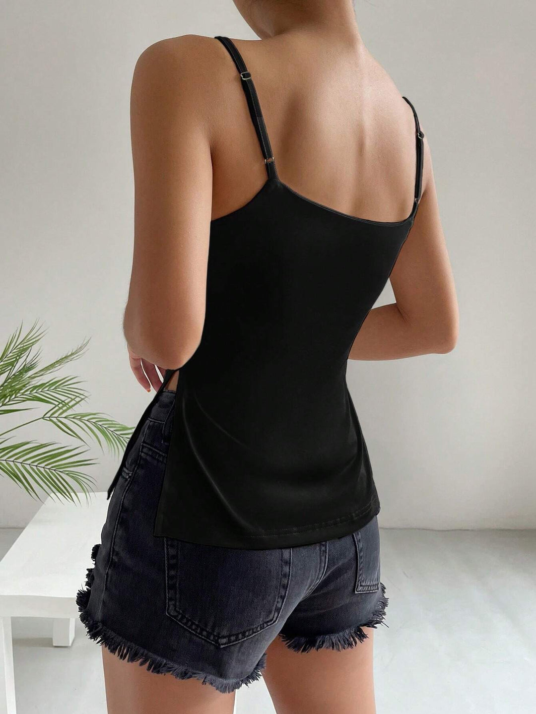 Black Strappy Cami Top