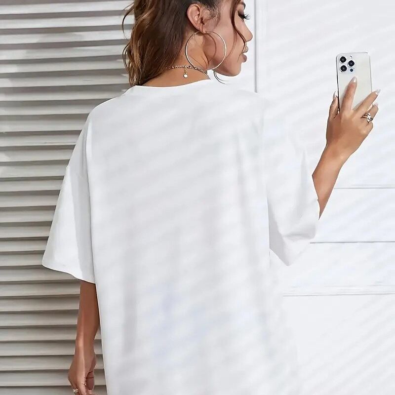 White Chest Print Graphic Tshirt