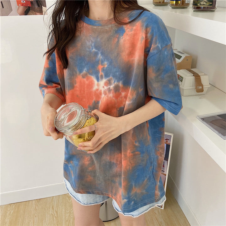 Orange Tie And Dye Oversized T-Shirt