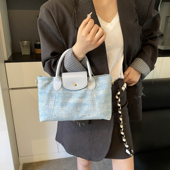 Blue Washed Canvas Hand Bag