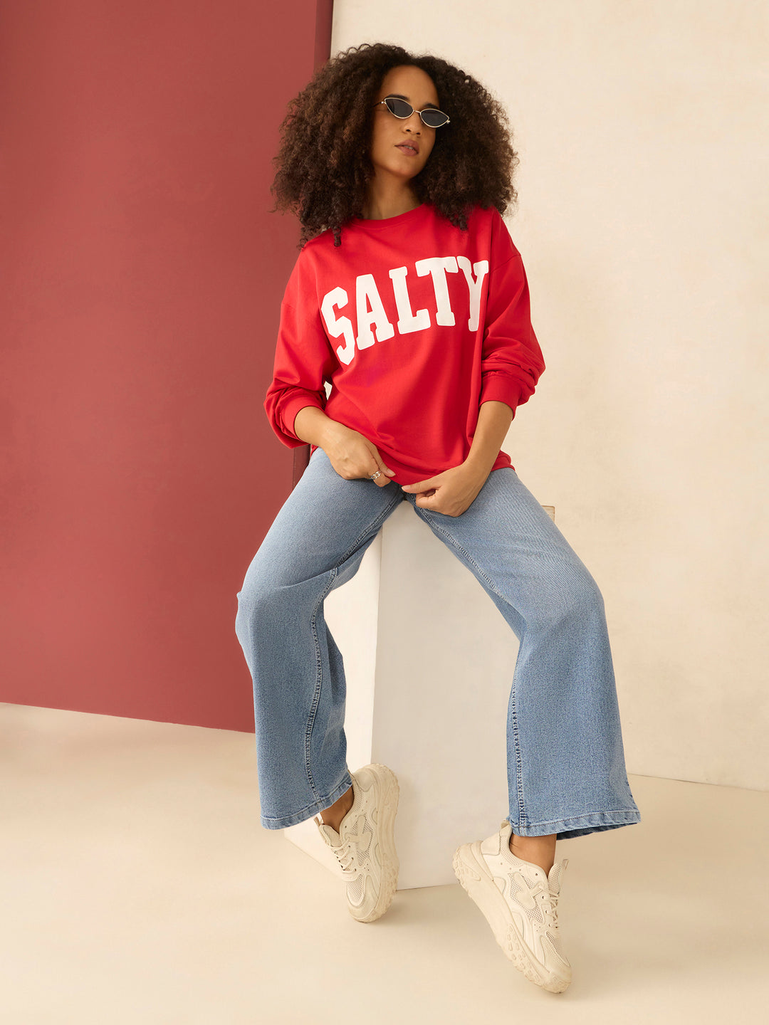 Red Typographic Sweatshirt