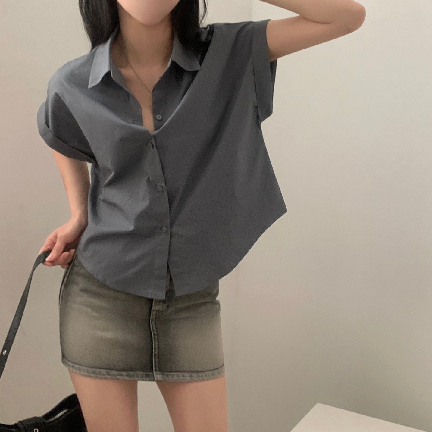 Grey Relaxed Sleeveless Shirt