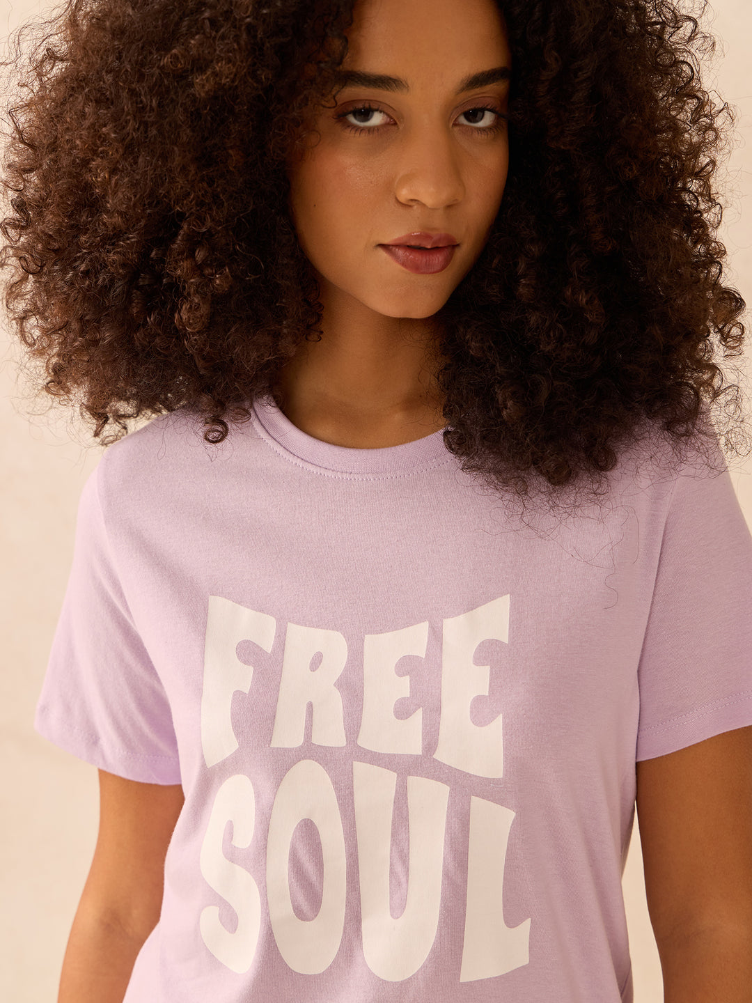 Lilac Regular Fit Graphic Tshirt