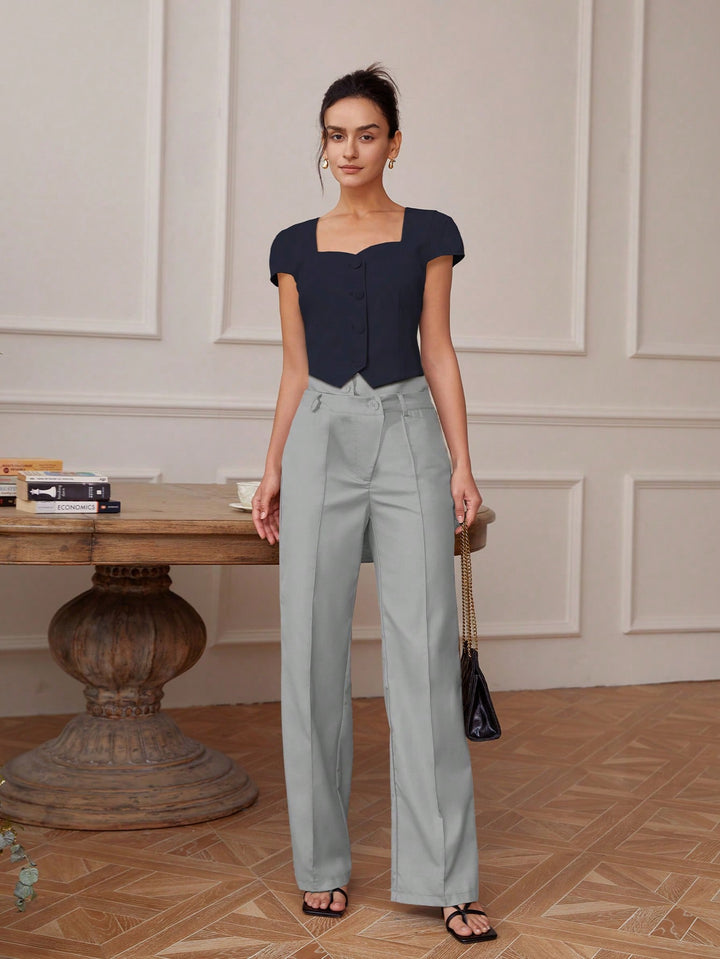 Blue Front Button  Top