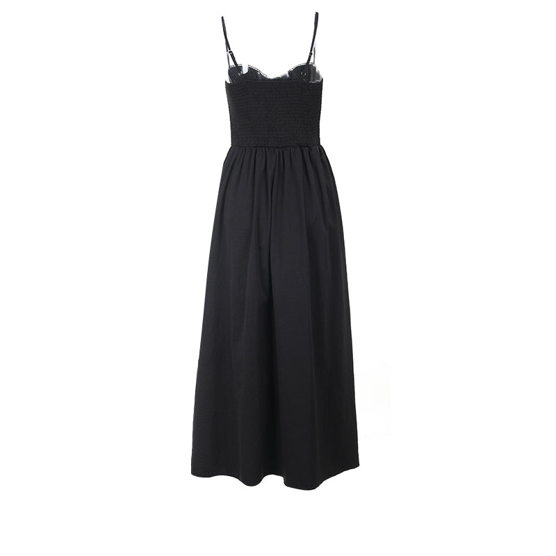 Black Strappy Corset Flared Dress
