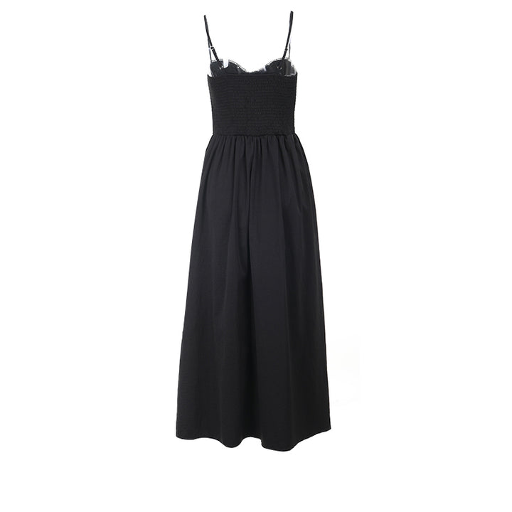 Black Strappy Corset Flared Dress