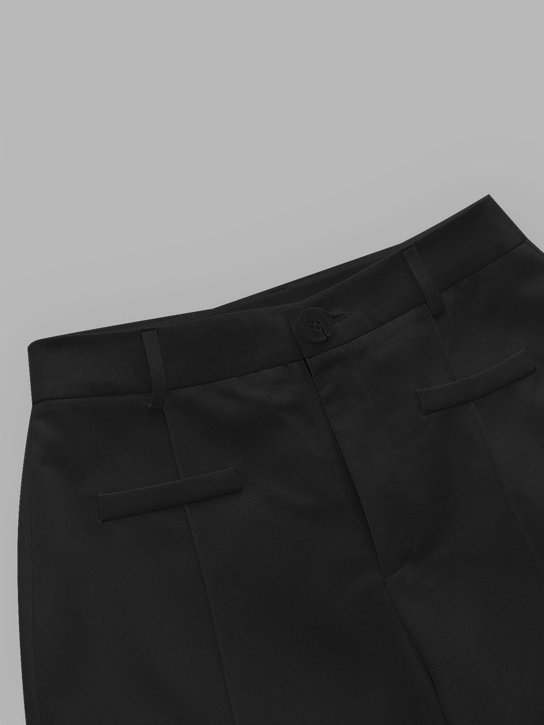 Black Wide Leg Solid Trousers