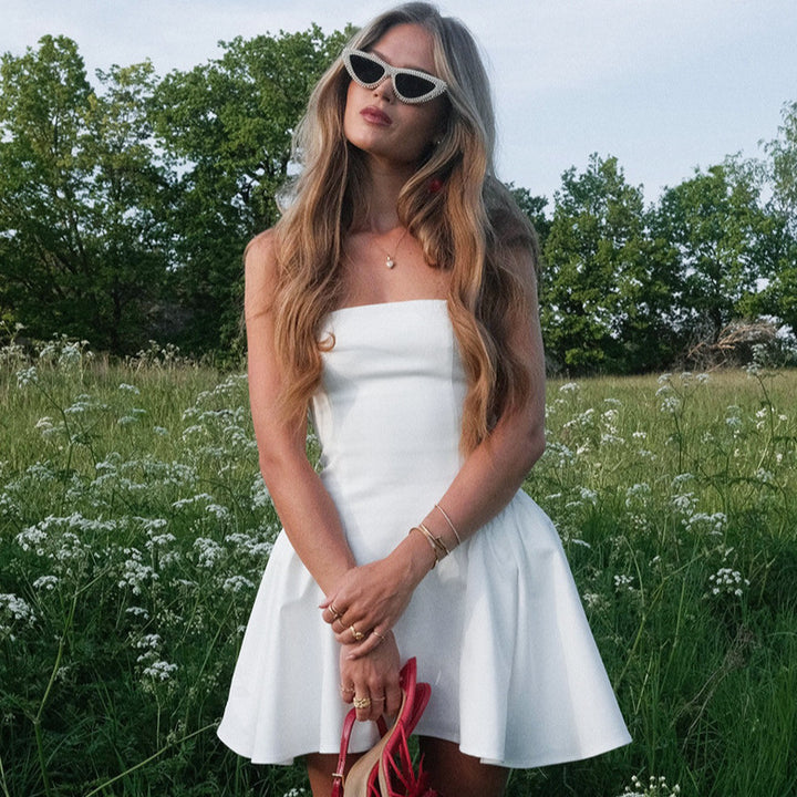 White Strapless Corset Style Dress