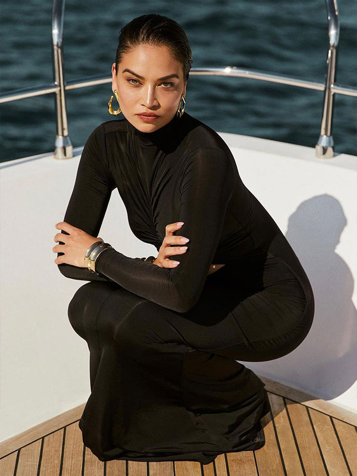 Black One Shouder Fit And Flare Dress