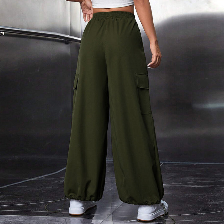 Olive Flat Waistband Pleated Trouser