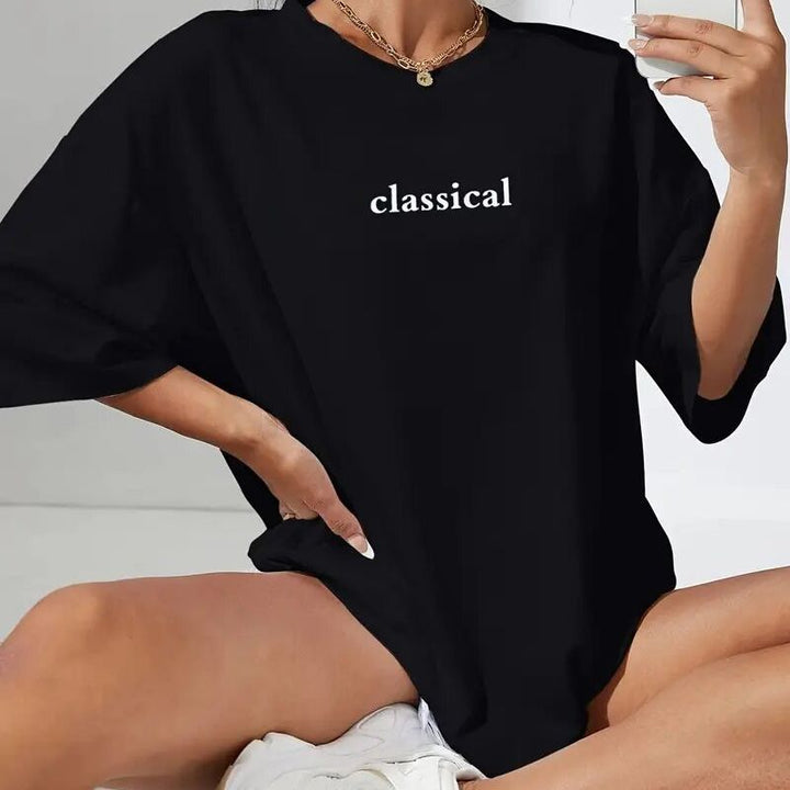 Black Chest Print Graphic Tshirt