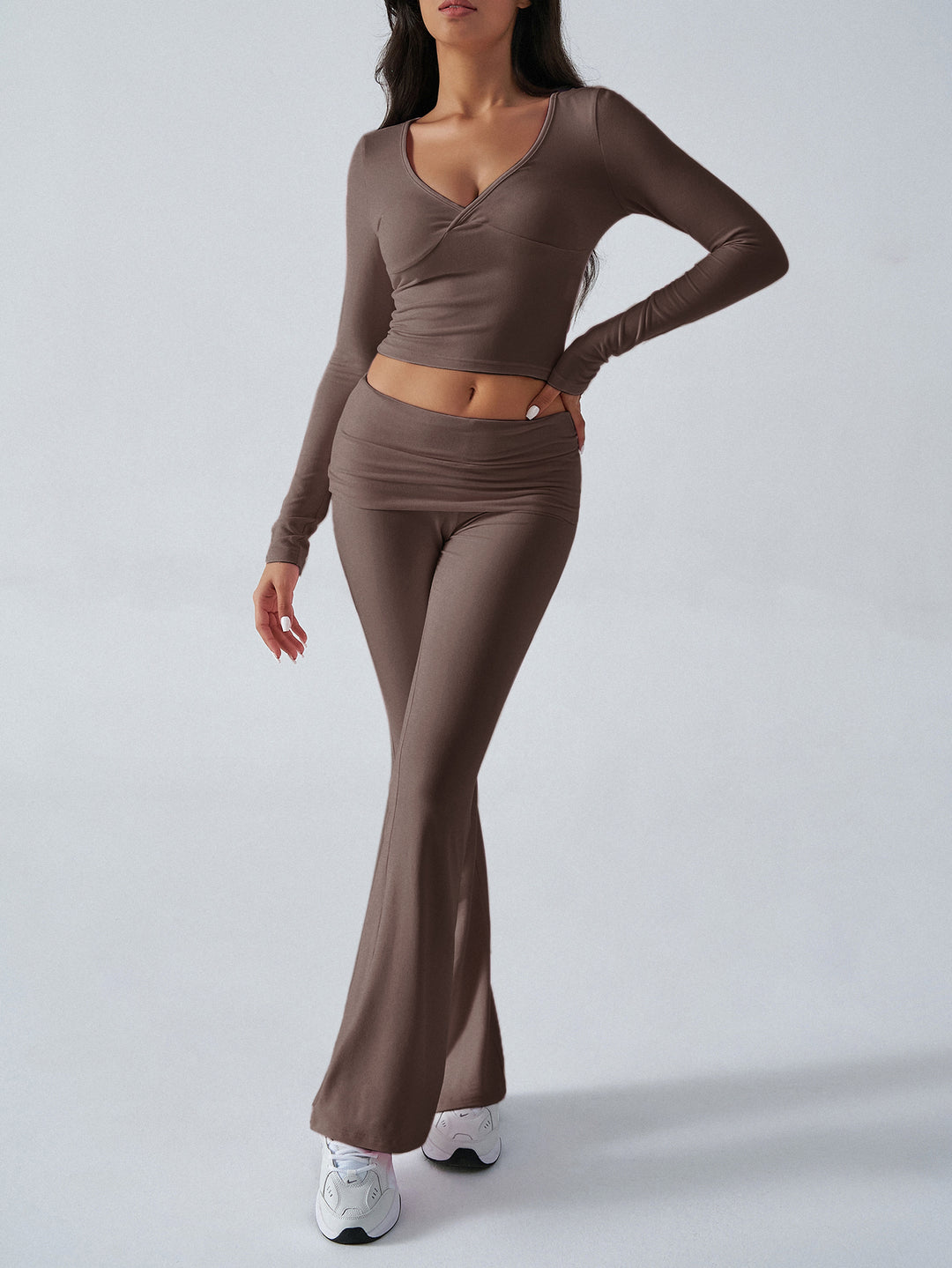Brown Tshirt And Legging Co Ord Set