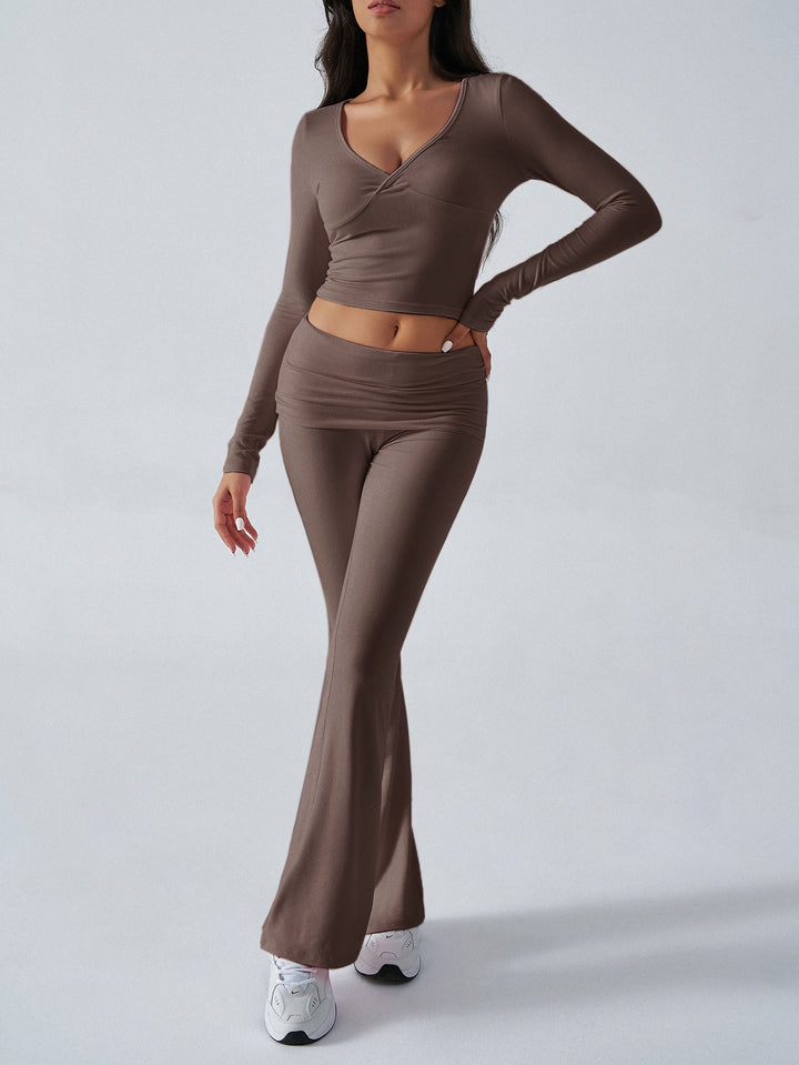 Brown Tshirt And Legging Co Ord Set