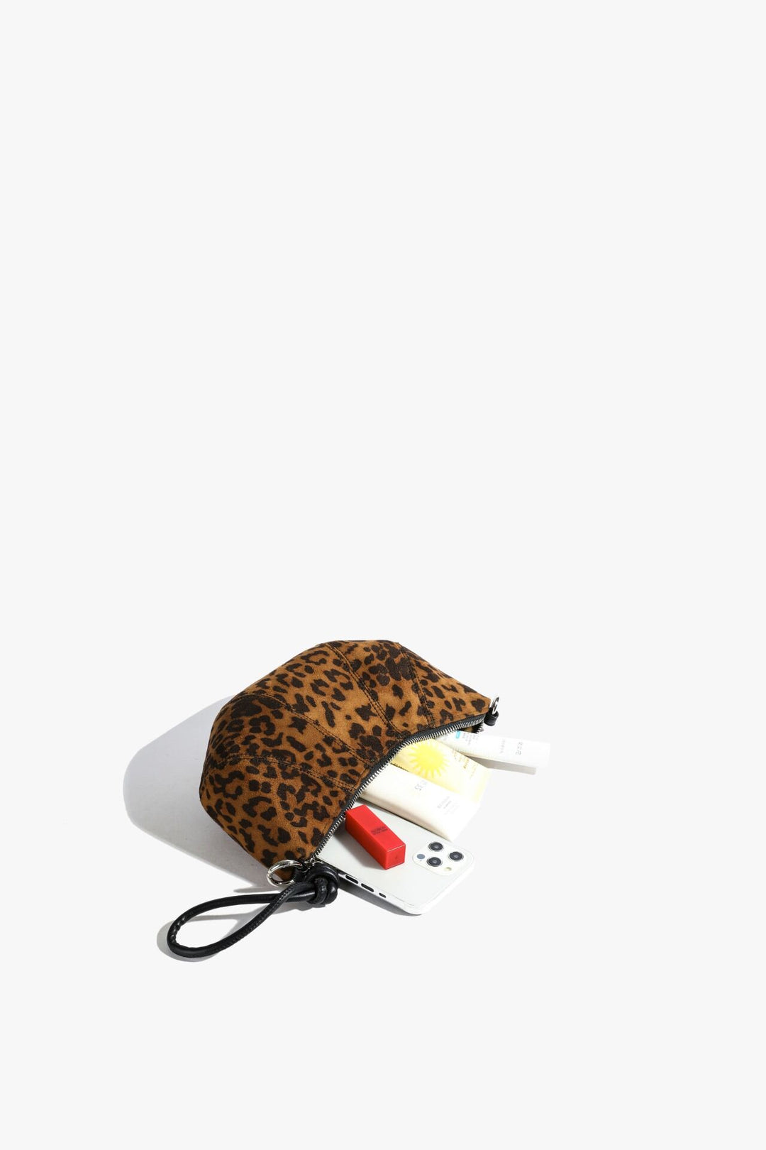 Brown Leopard Print Zipper Bag