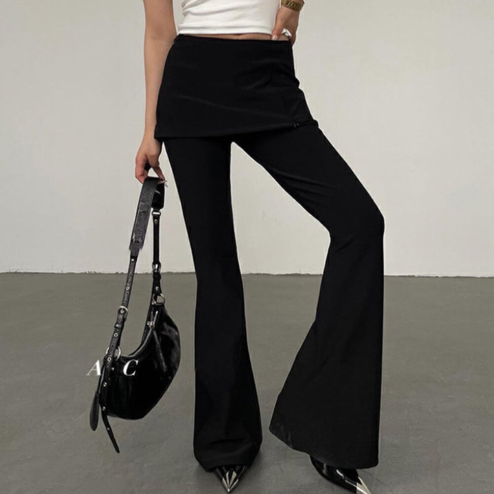 Black Fit Flare Trouser