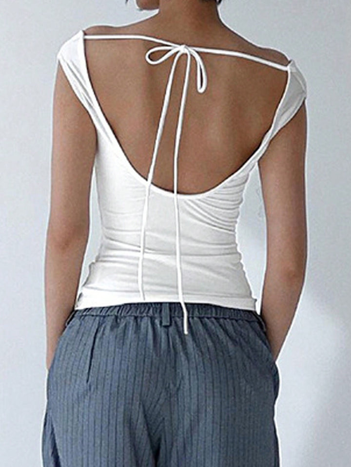 White Off-Shoulder Knitted Top
