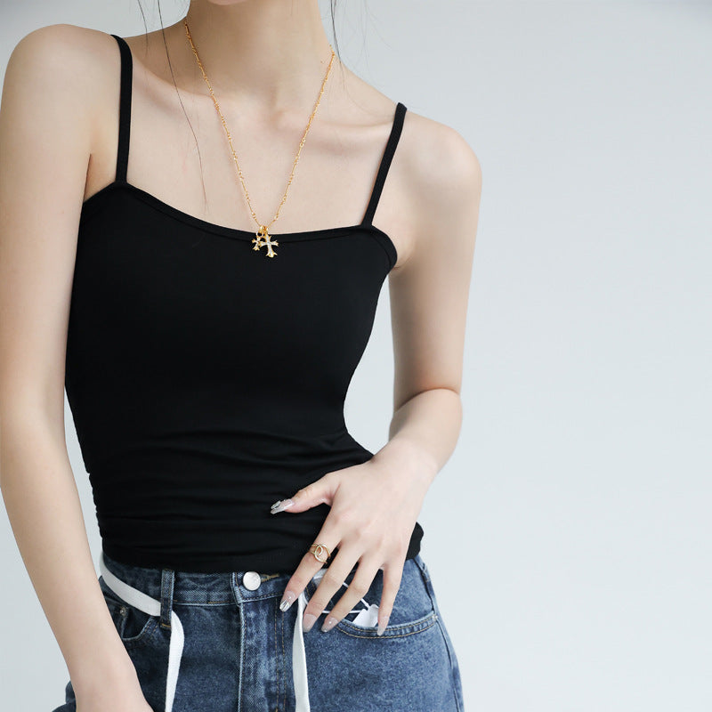 Black Basic Solid Cami Top