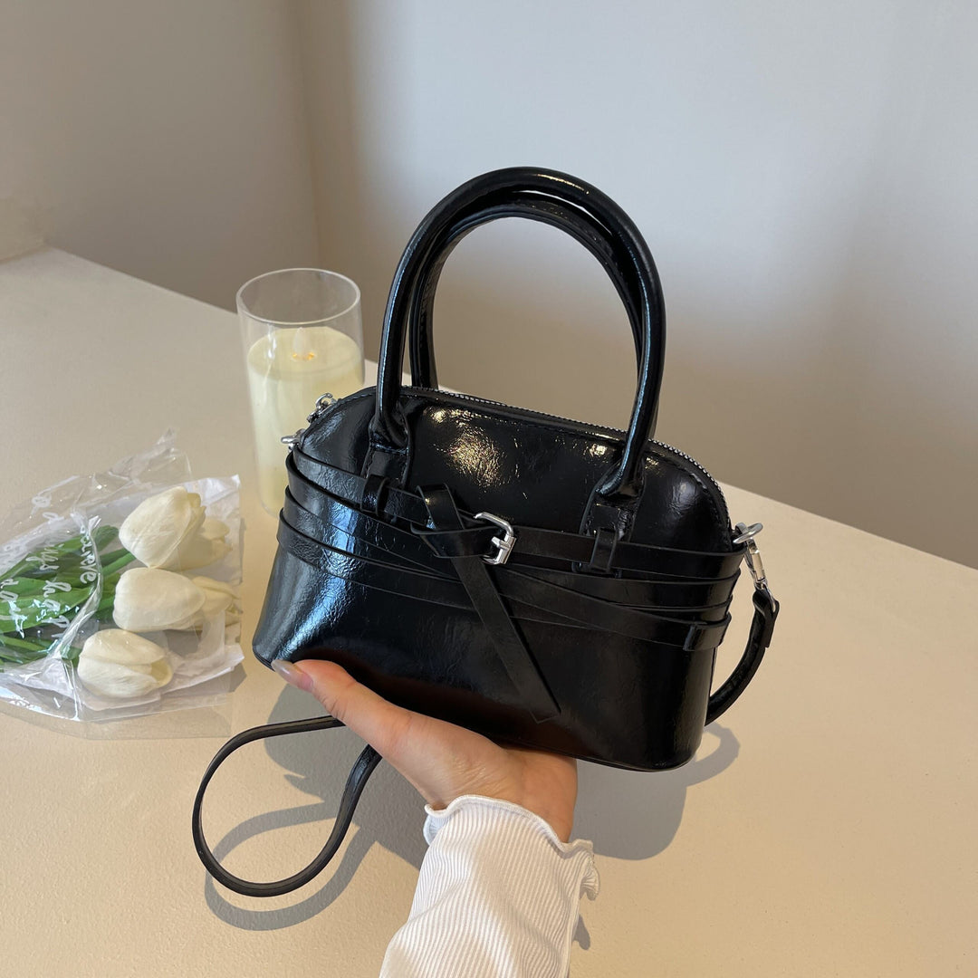 Black Buckle Charm Cross Body Bag