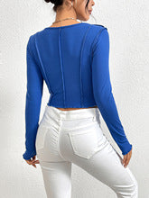 Blue Tonal Stitching Top