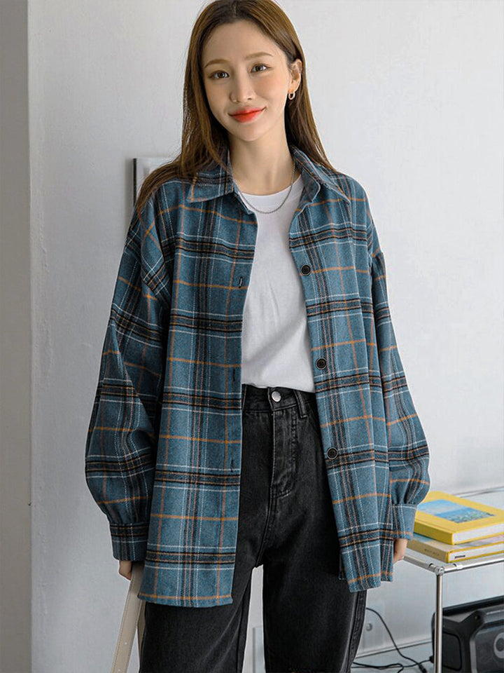 Blue Check Oversized Shirt