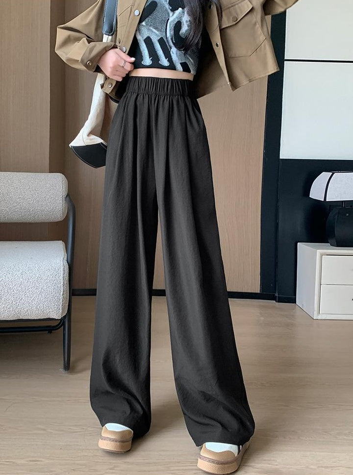 Black Wide Leg Elasticated Pants