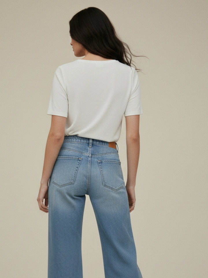 White Embellished Floral Graphic T-Shirt