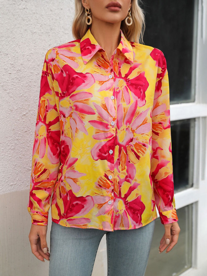 Pink Floral Print Shirt