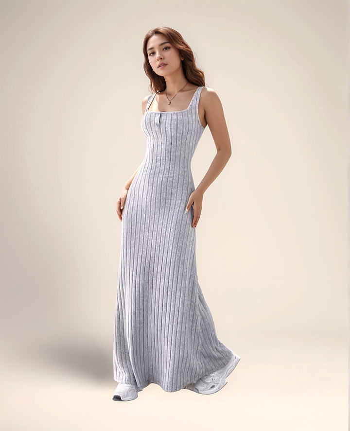 Wide Ribbed Maxi Dress