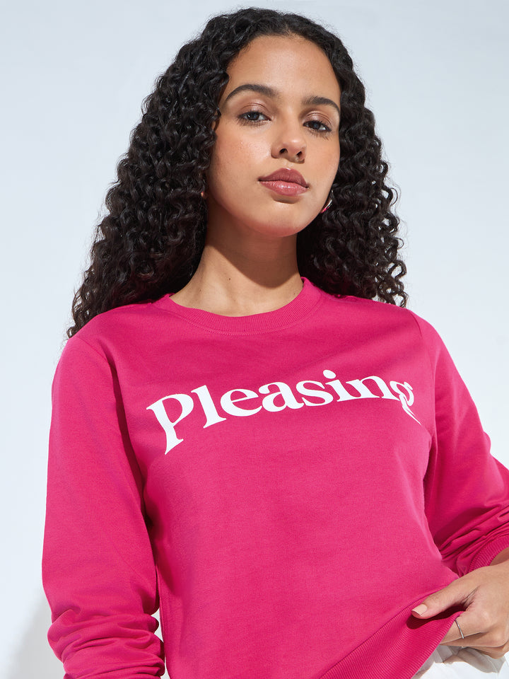 Pink Typographic Sweatshirt