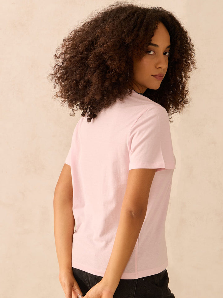 Pink Regular Fit Graphic Tshirt