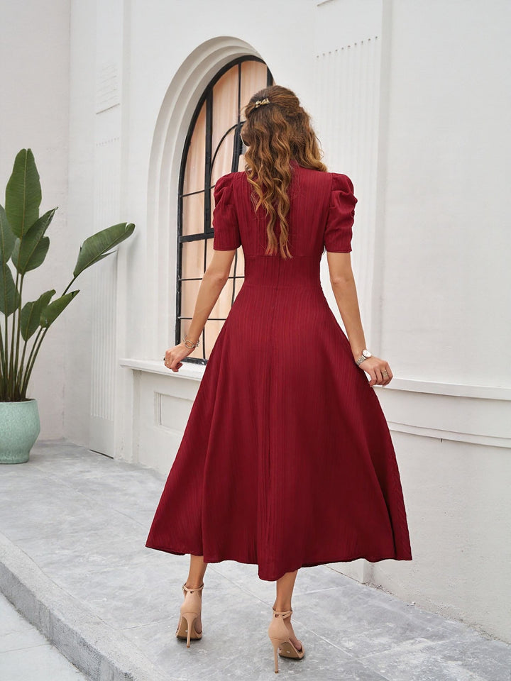 Red Fit And Flare Midi Dress
