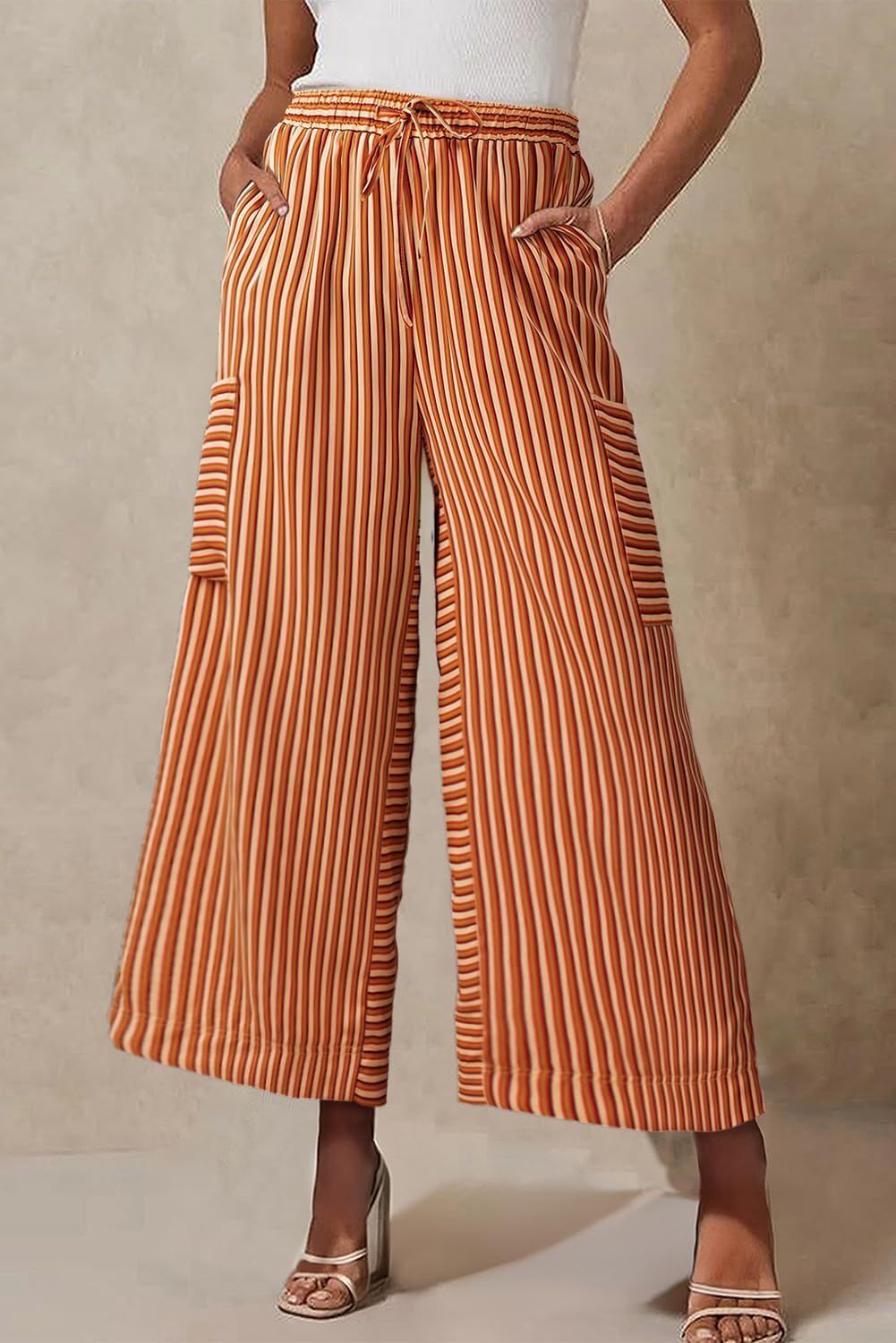 Brown Contrast Waist Band Straight Fit